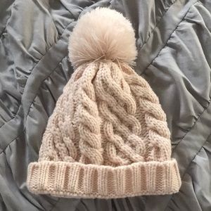 Pink Wool Beanie Hat